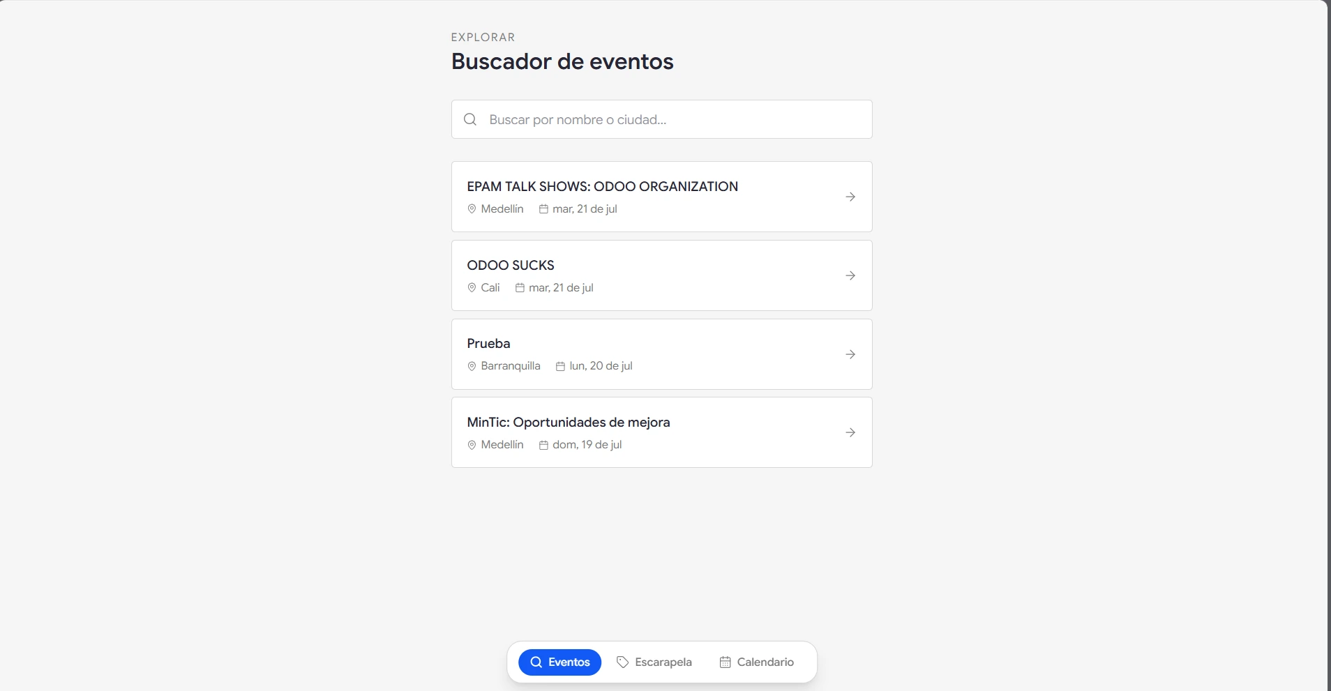 Events App MVP 1