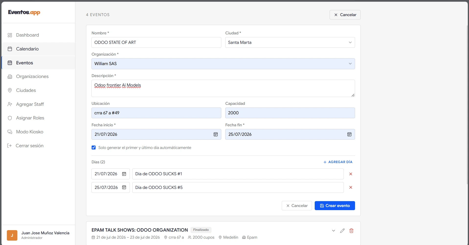 Events App MVP 3